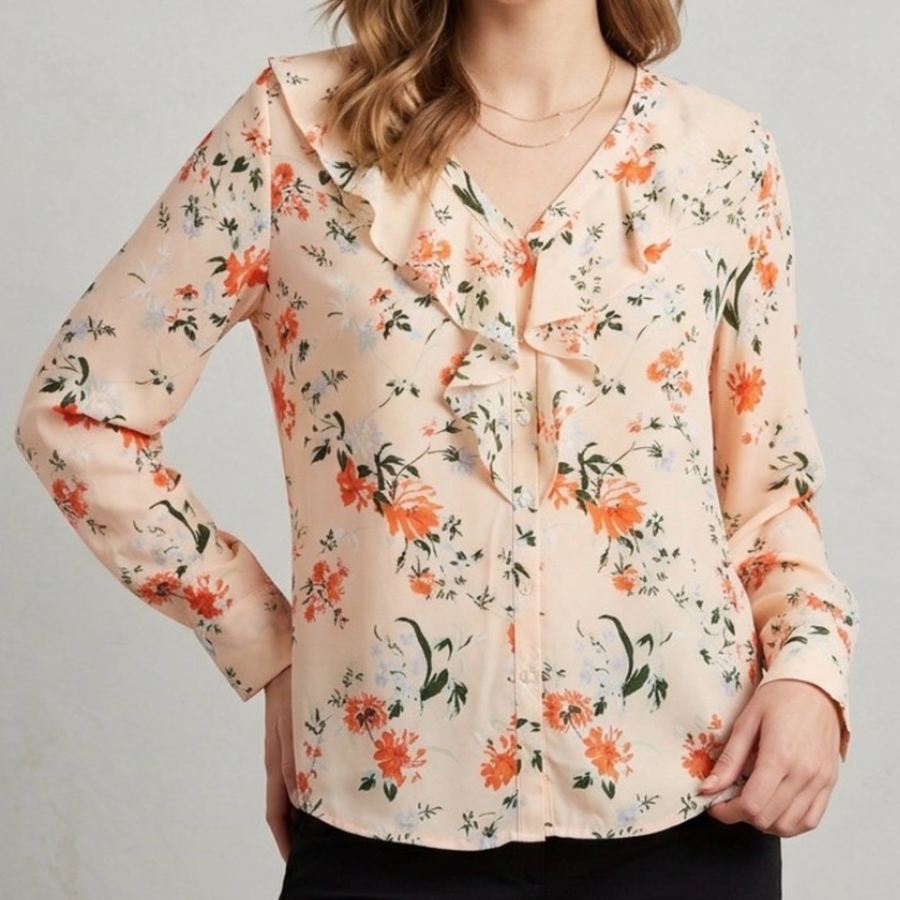 *NEW Ann Taylor Floral Blouse Size Large